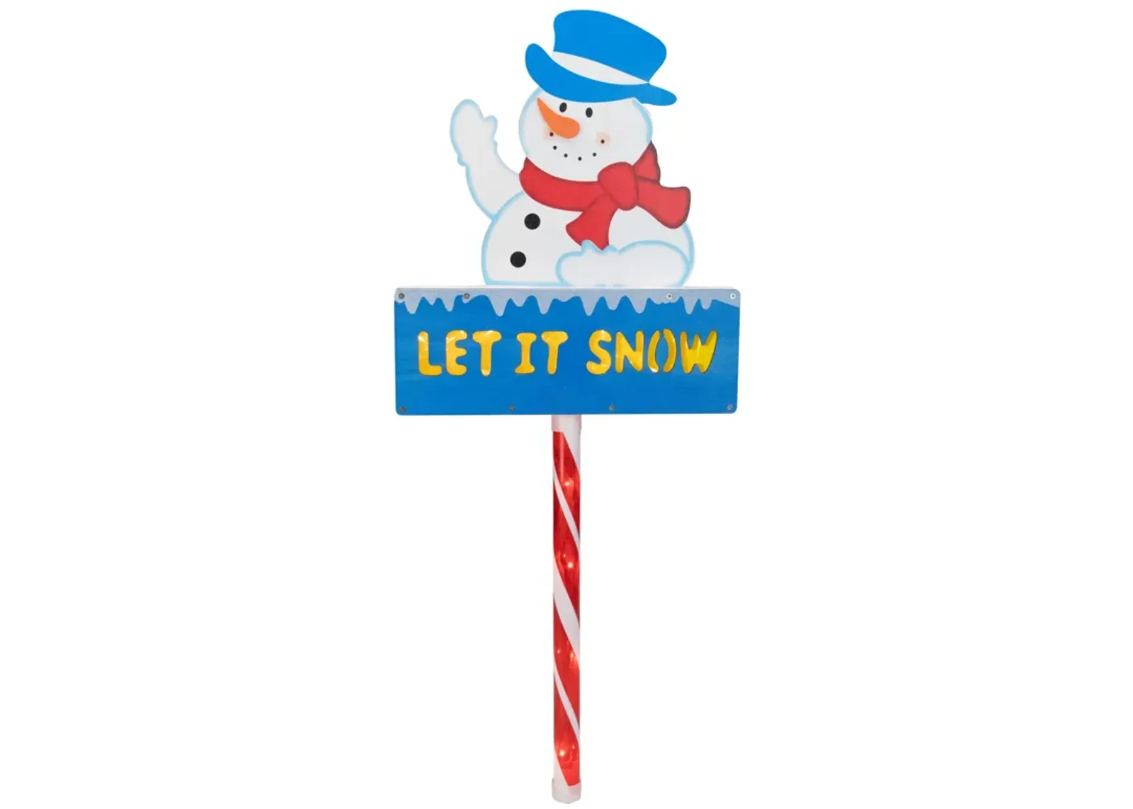 28.5" Lighted Snowman 'LET IT SNOW' Christmas Lawn Stake - Clear Lights