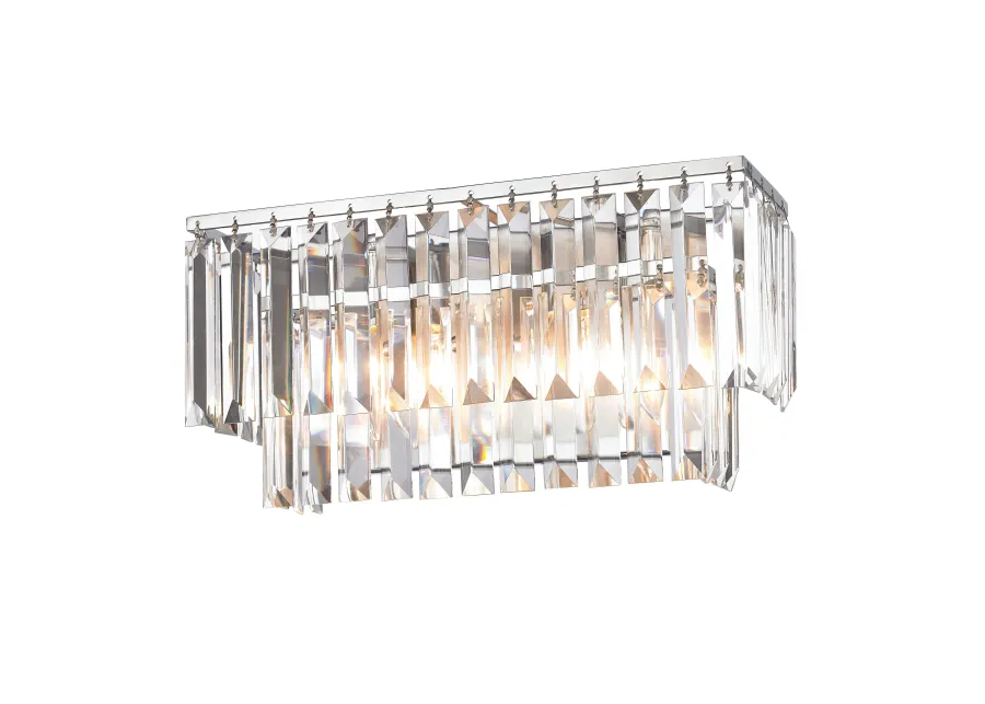 Palacial 15'' Wide 2-Light Silver Vanity Light