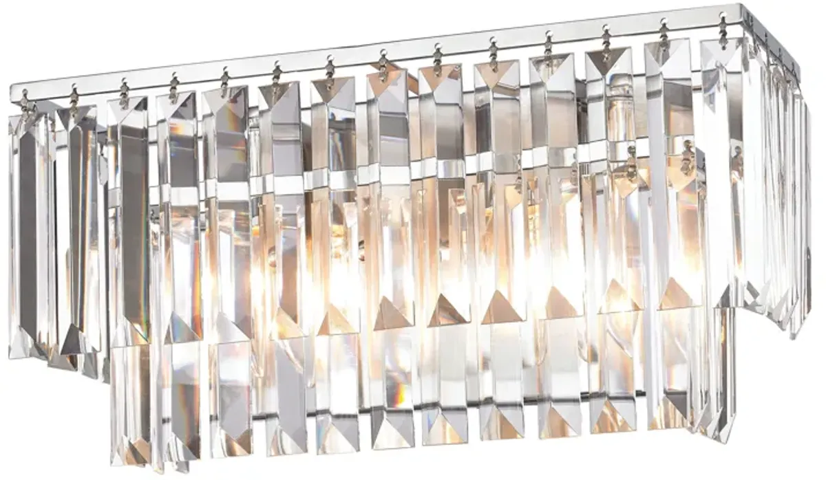 Palacial 15'' Wide 2-Light Silver Vanity Light