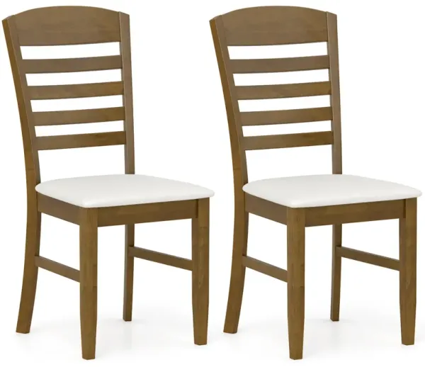 Set of 2 Upholstered Dining Chairs – Solid Rubber Wood Frame & Soft Cushion