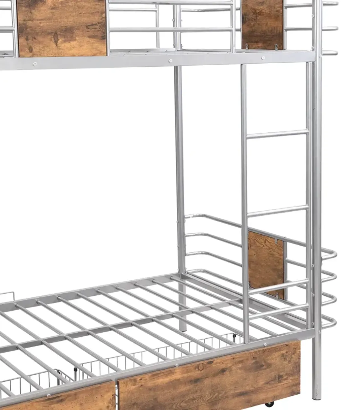 Merax Metal Frame Bunk Bed with 2 Storage Drawers