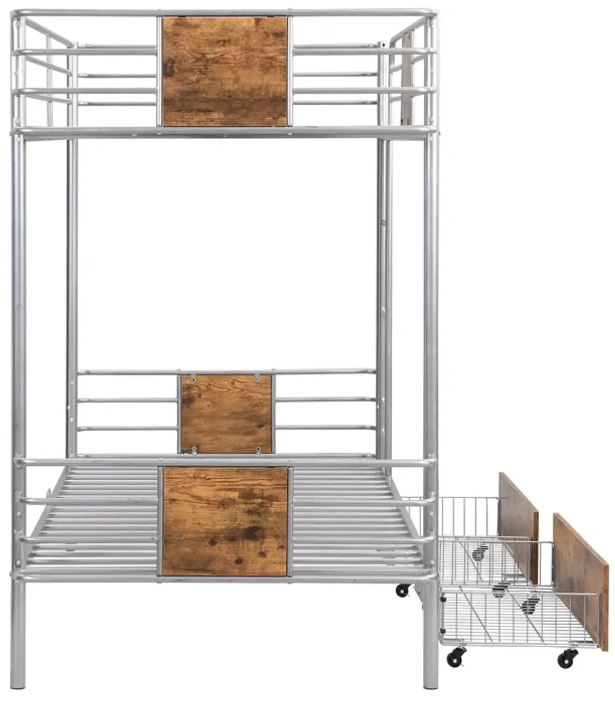 Merax Metal Frame Bunk Bed with 2 Storage Drawers