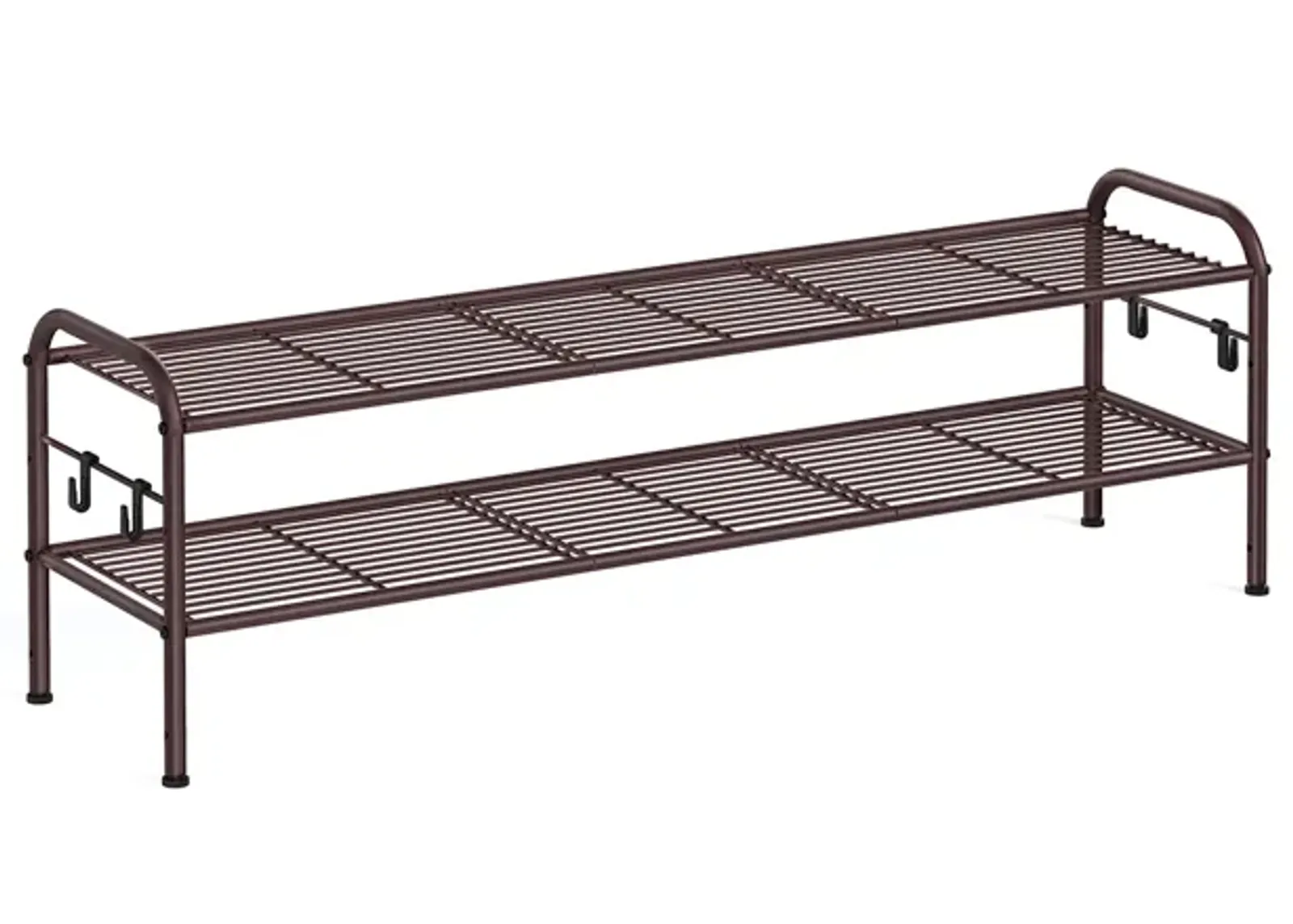 Wide 2-Tier Metal Shoe Rack