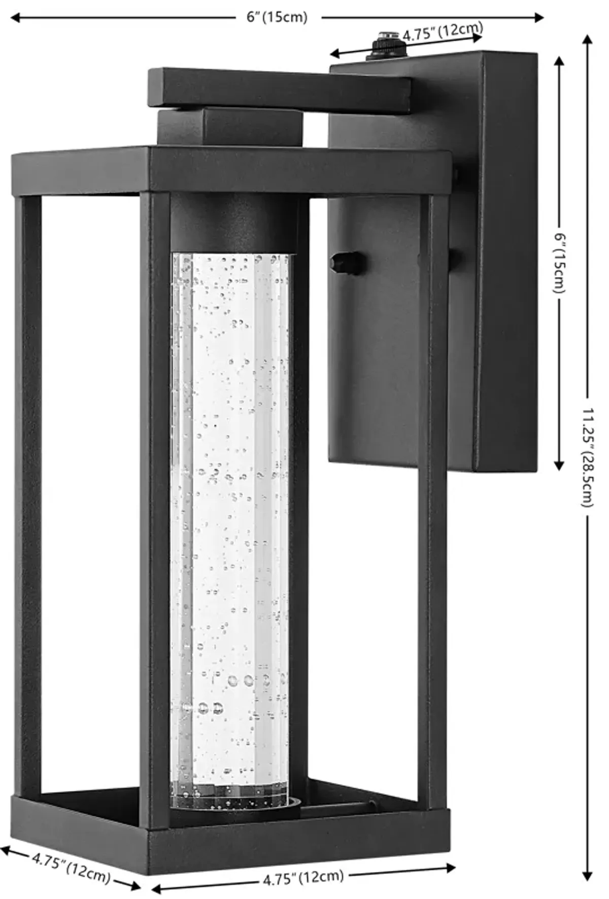 Juno 1-Light Industrial Vintage Iron/Seeded Glass with Dusk-to-Dawn Sensor Integrated LED Outdoor Sconce