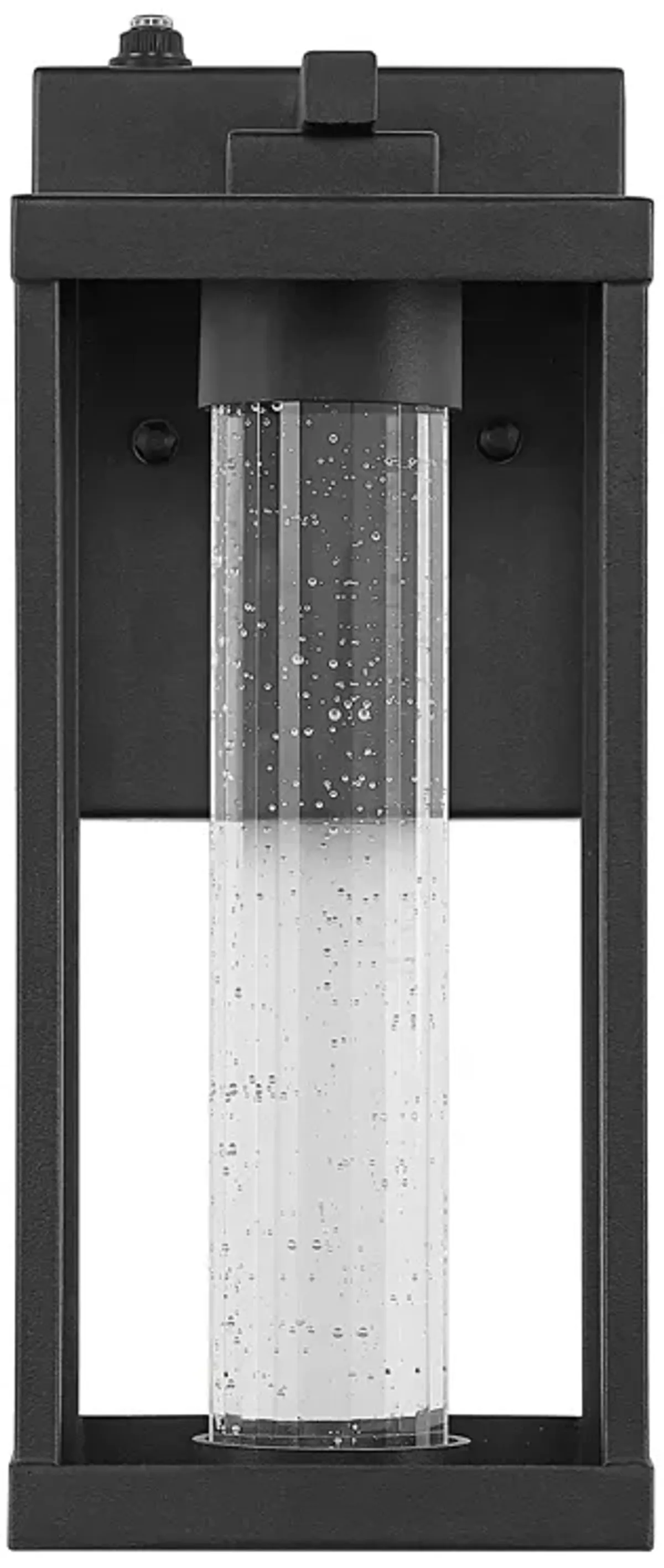 Juno 1-Light Industrial Vintage Iron/Seeded Glass with Dusk-to-Dawn Sensor Integrated LED Outdoor Sconce