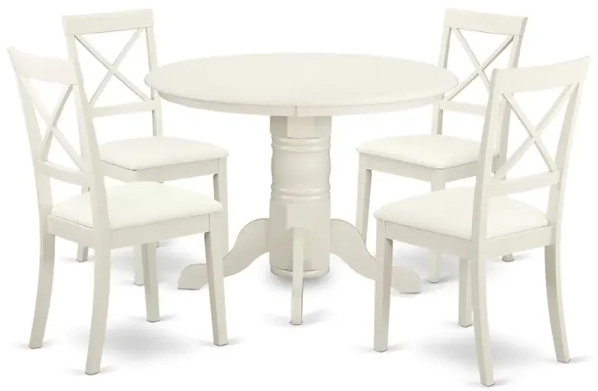 Dining Room Set Linen White, SHBO5-WHI-LC
