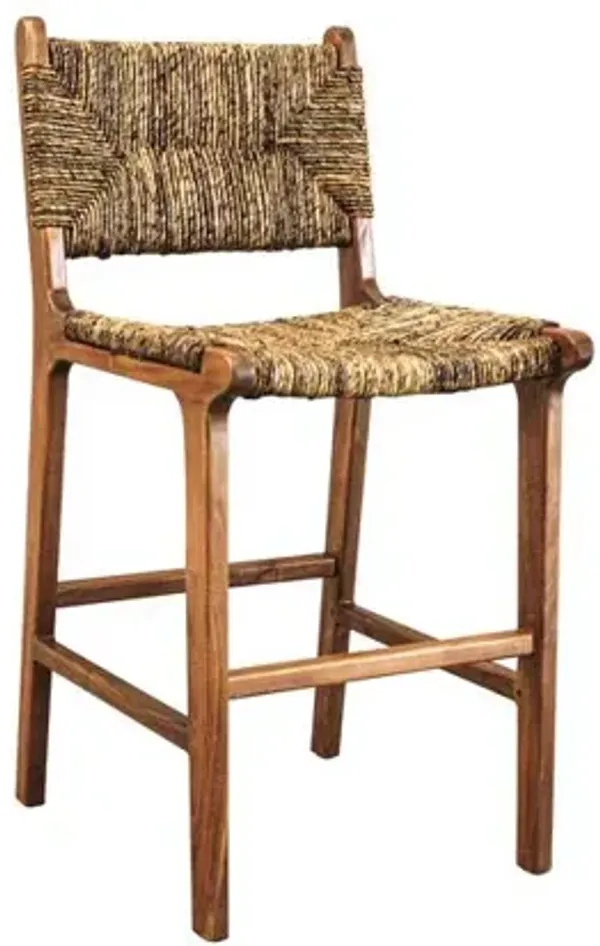 Carolina Living Banana Weave Barstool - Set of 2 - Caramel