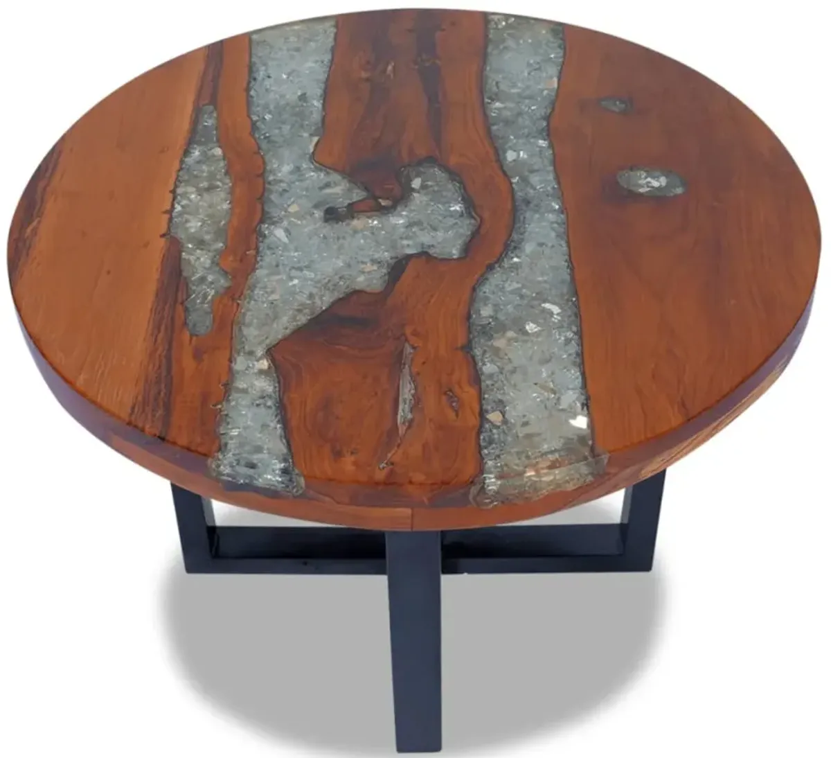 vidaXL Coffee Table Teak Resin 23.6"