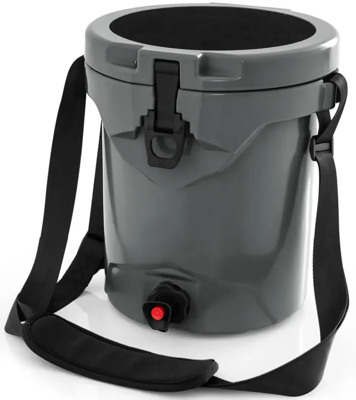 10 QT Drink Cooler Insulated Ice Chest with Spigot Flat Seat Lid and Adjustable Strap