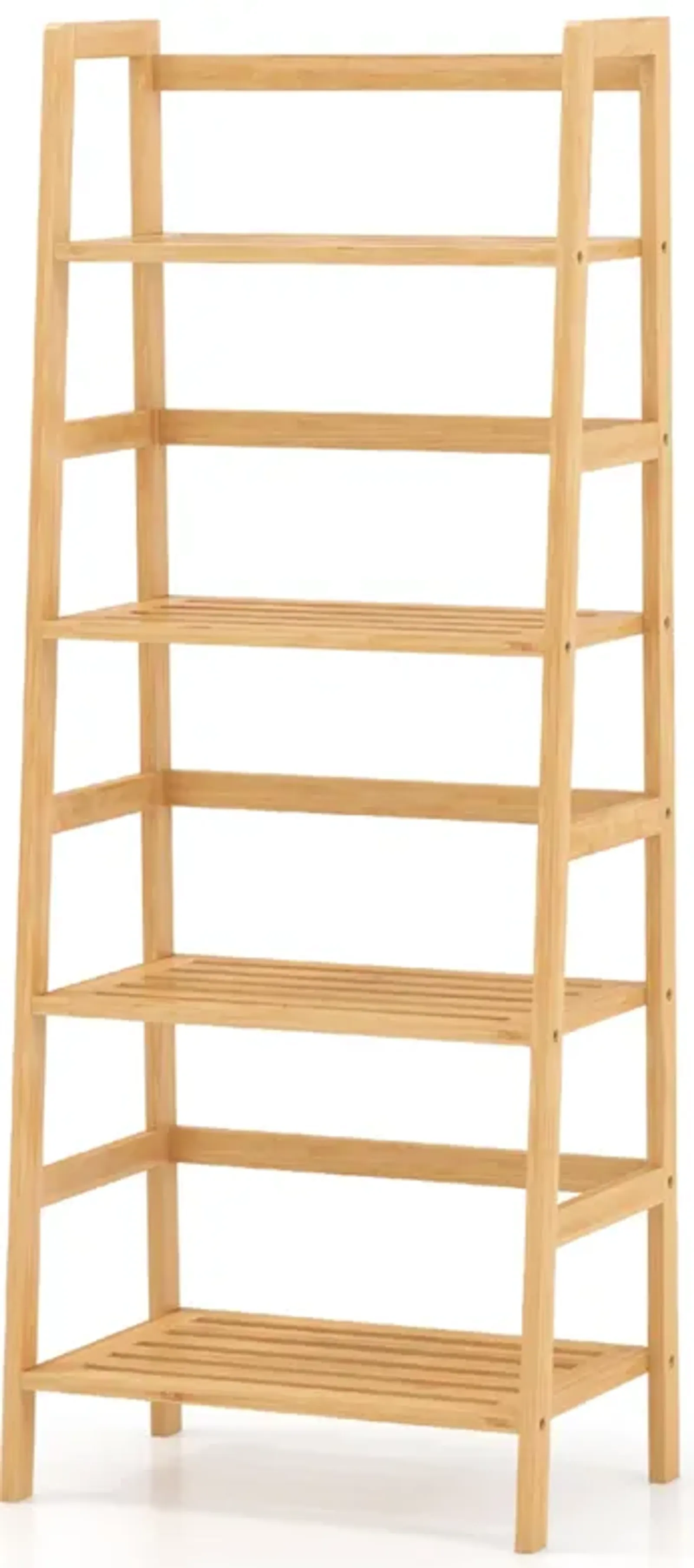 47.5 Inch 4-Tier Multifunctional Bamboo Bookcase Storage Stand Rack