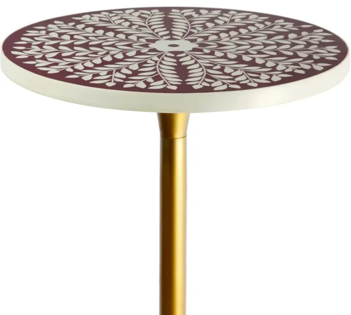 Nysha Modern Bohemian Metal/Resin Inlay Top End Table