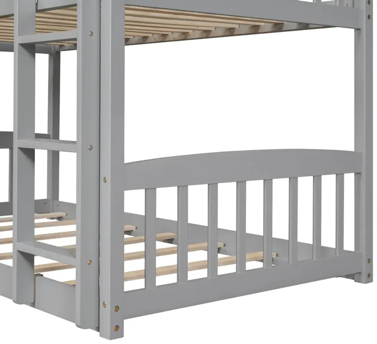 Twin Over Twin Bunk Bed With Slide, House Bed With Slide