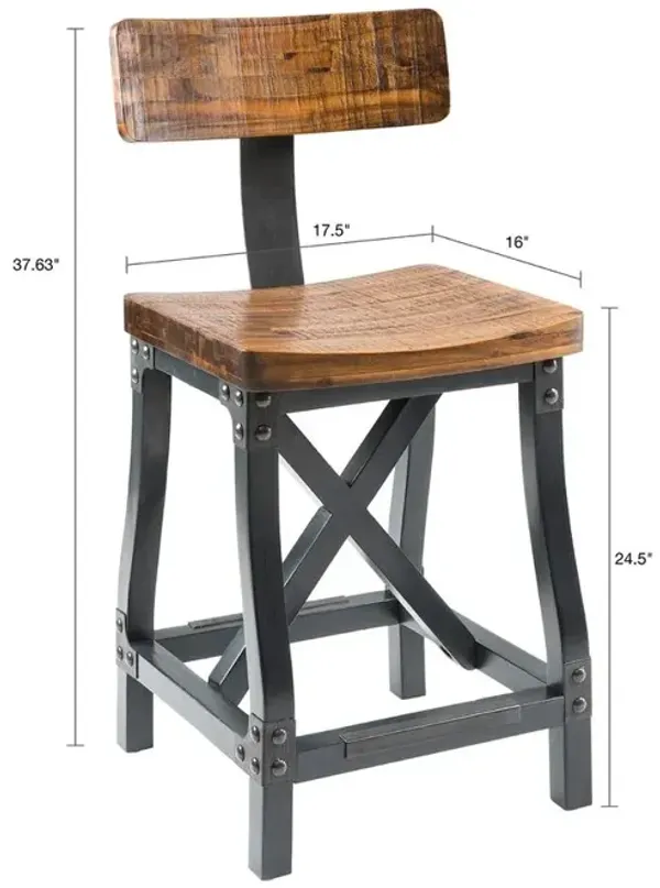 Belen Kox Amber Wood Frame Counter Stool, Belen Kox