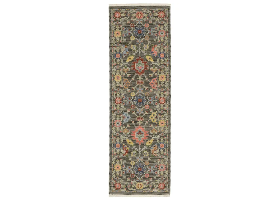 Lucca 2'6" x 12' Grey Rug