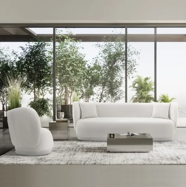 Siri Cream Sofa and Accent Chair Set
