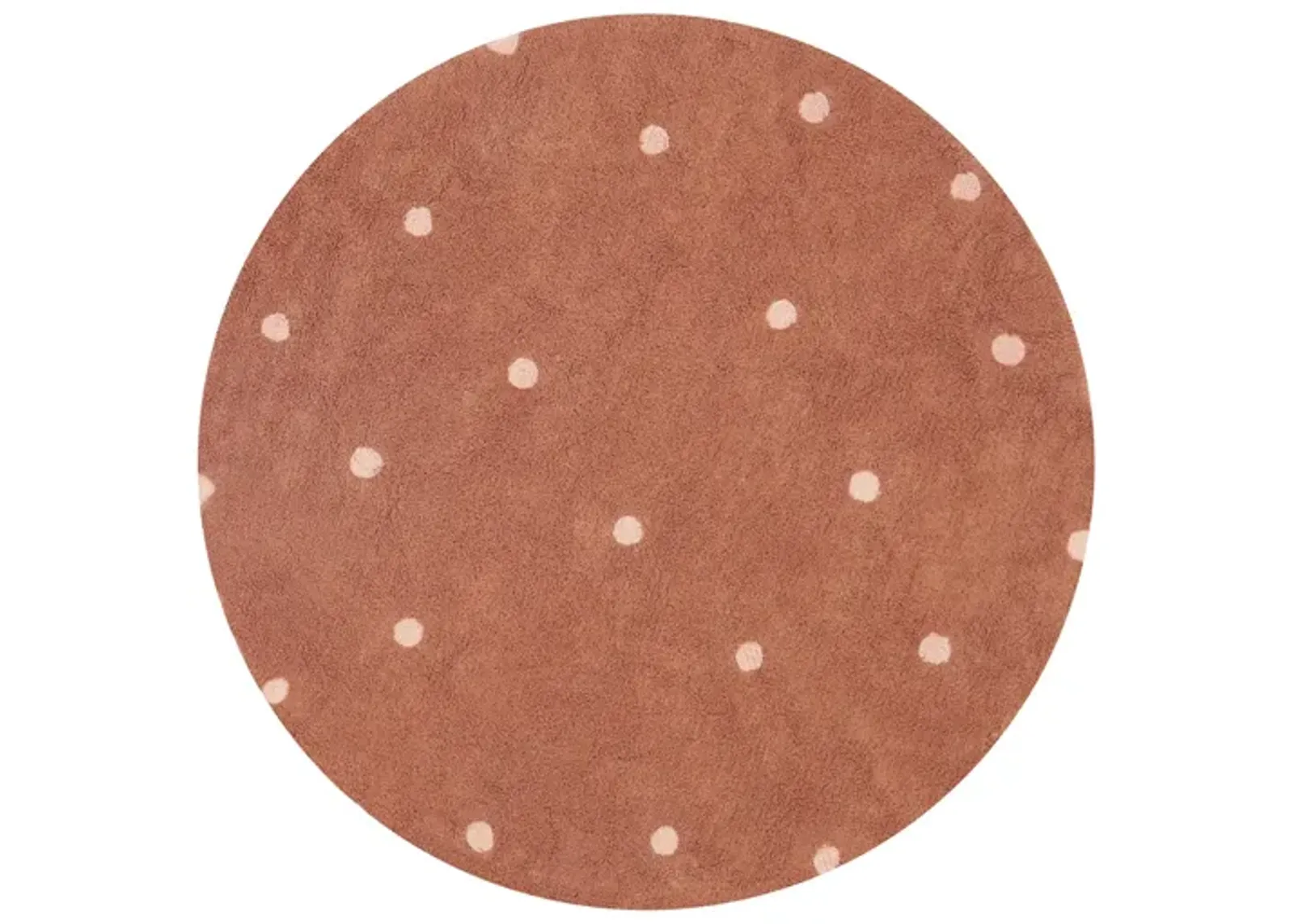 Washable rug Round Dot  Rose