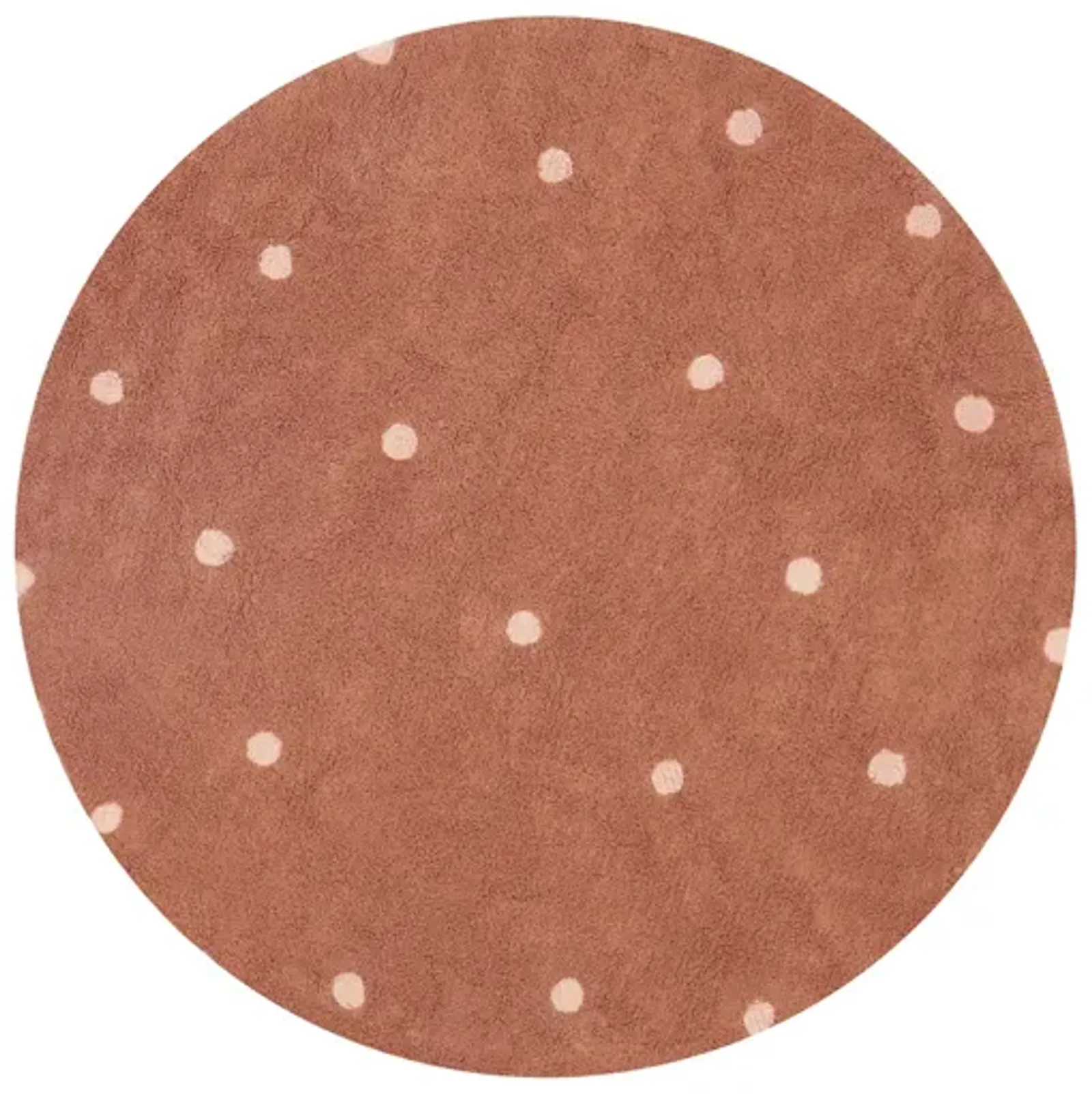 Washable rug Round Dot  Rose