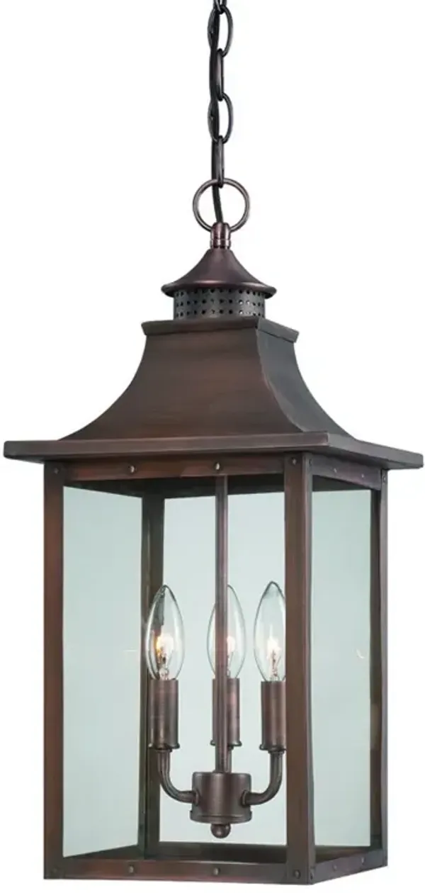 Hivvago St. Charles 3-Light Acopper Patina Hanging Light