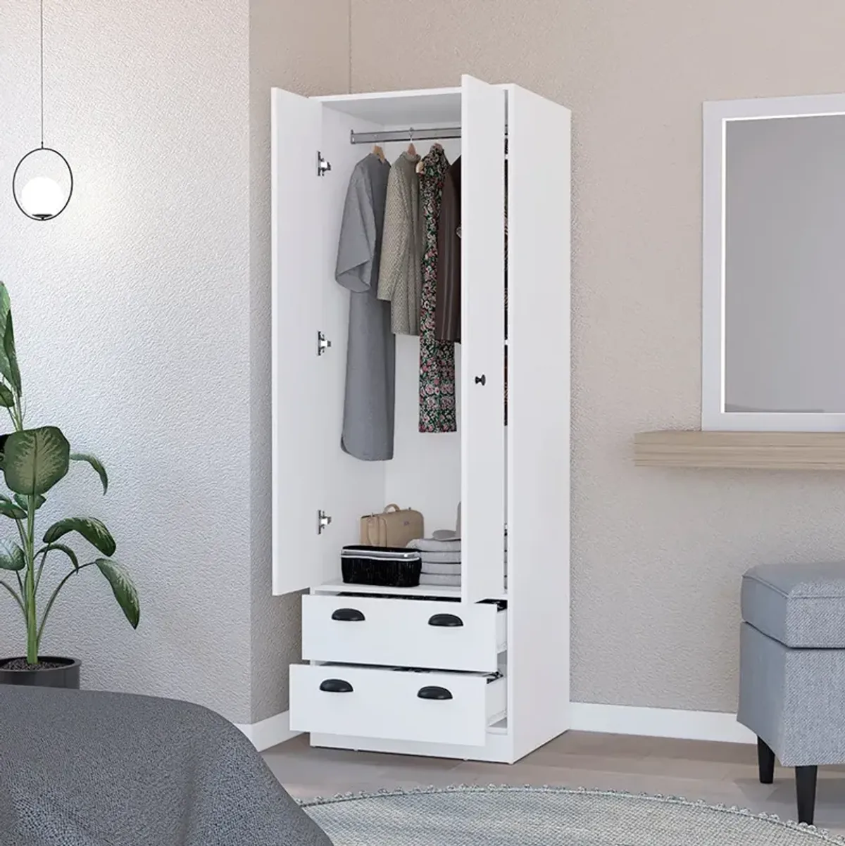 Armoire Hobbs, Bedroom, White