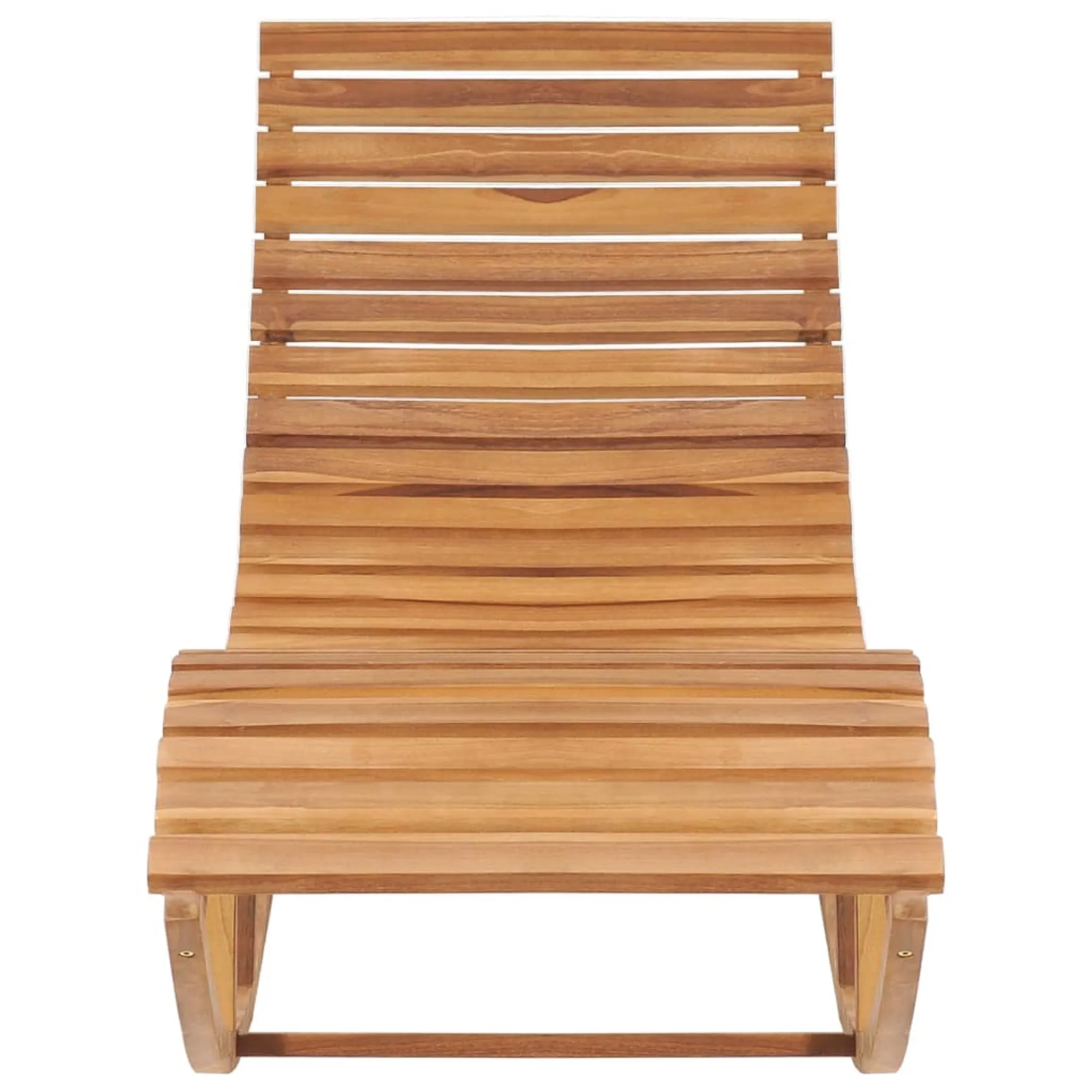 vidaXL Rocking Sun Lounger with Cushion - Solid Teak Wood - Weather Resistant - Suitable for Outdoor Use - Pool, Patio, Garden Furniture - Includes 100% Polyester Red Cushion