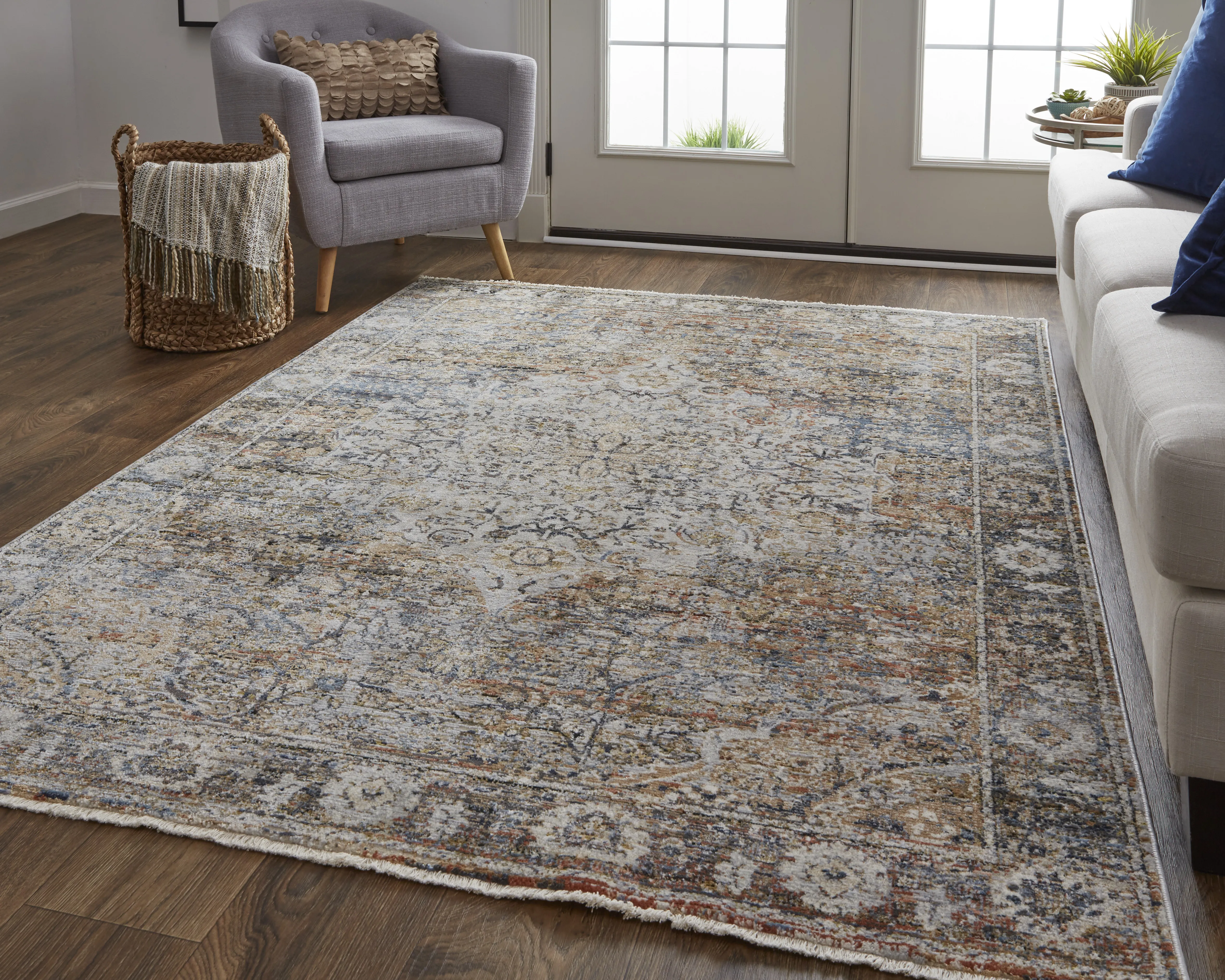 Kaia 39GMF Tan/Orange/Blue 5' x 7'9" Rug