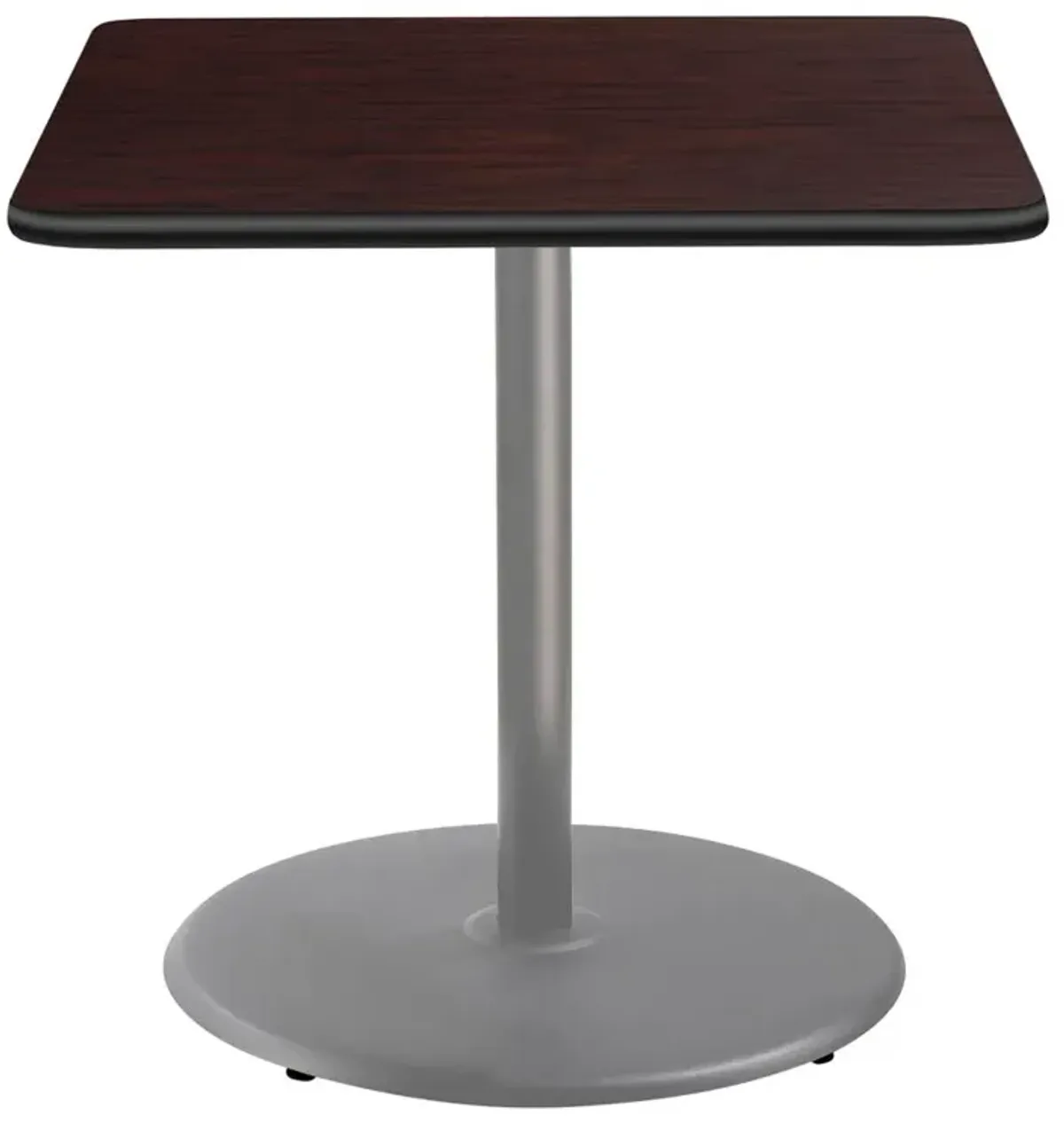 NPS® Café Table, 36" Square, Round Base, 36" Height, Particleboard Core/T-Mold