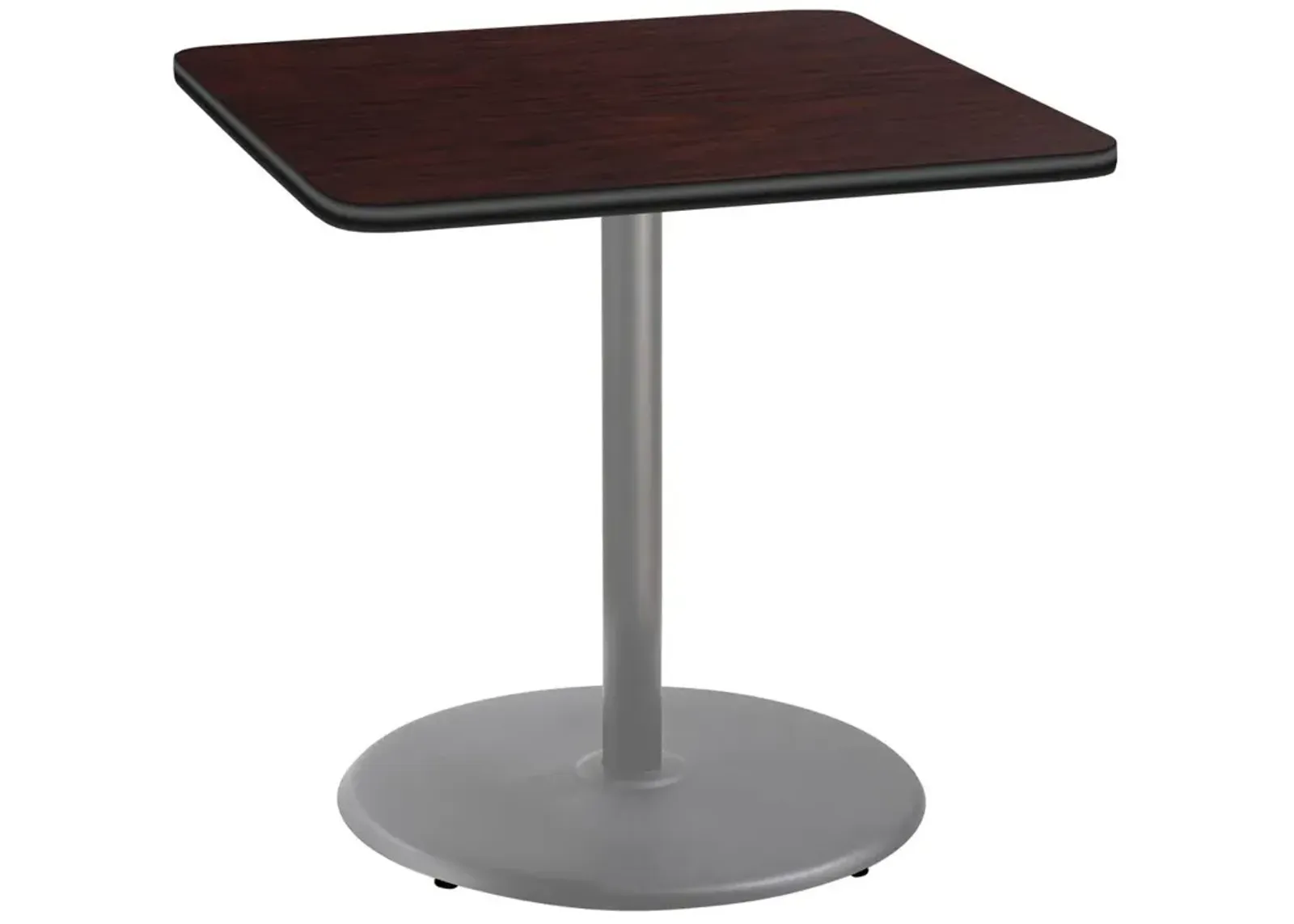 NPS® Café Table, 36" Square, Round Base, 36" Height, Particleboard Core/T-Mold