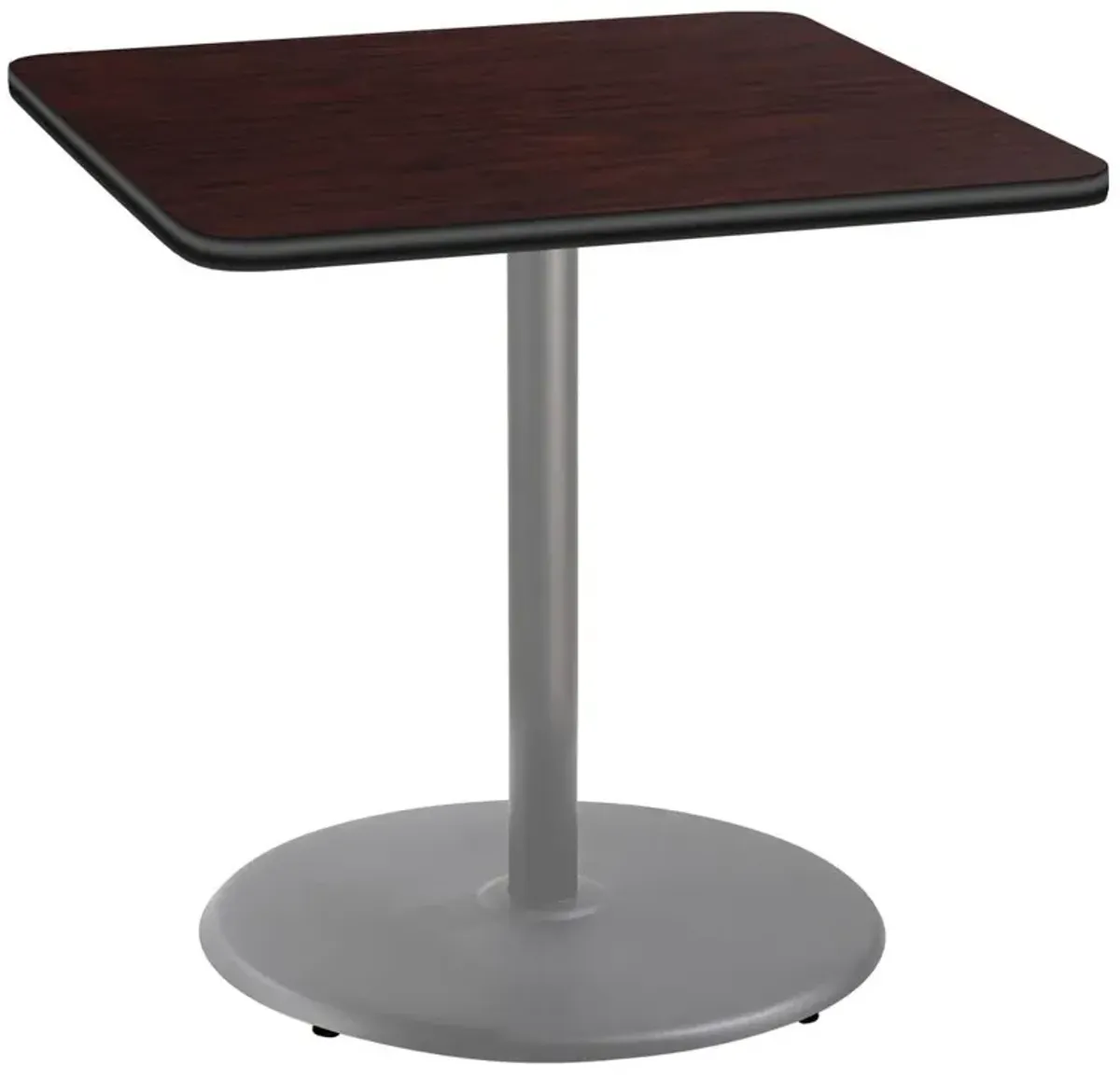 NPS® Café Table, 36" Square, Round Base, 36" Height, Particleboard Core/T-Mold