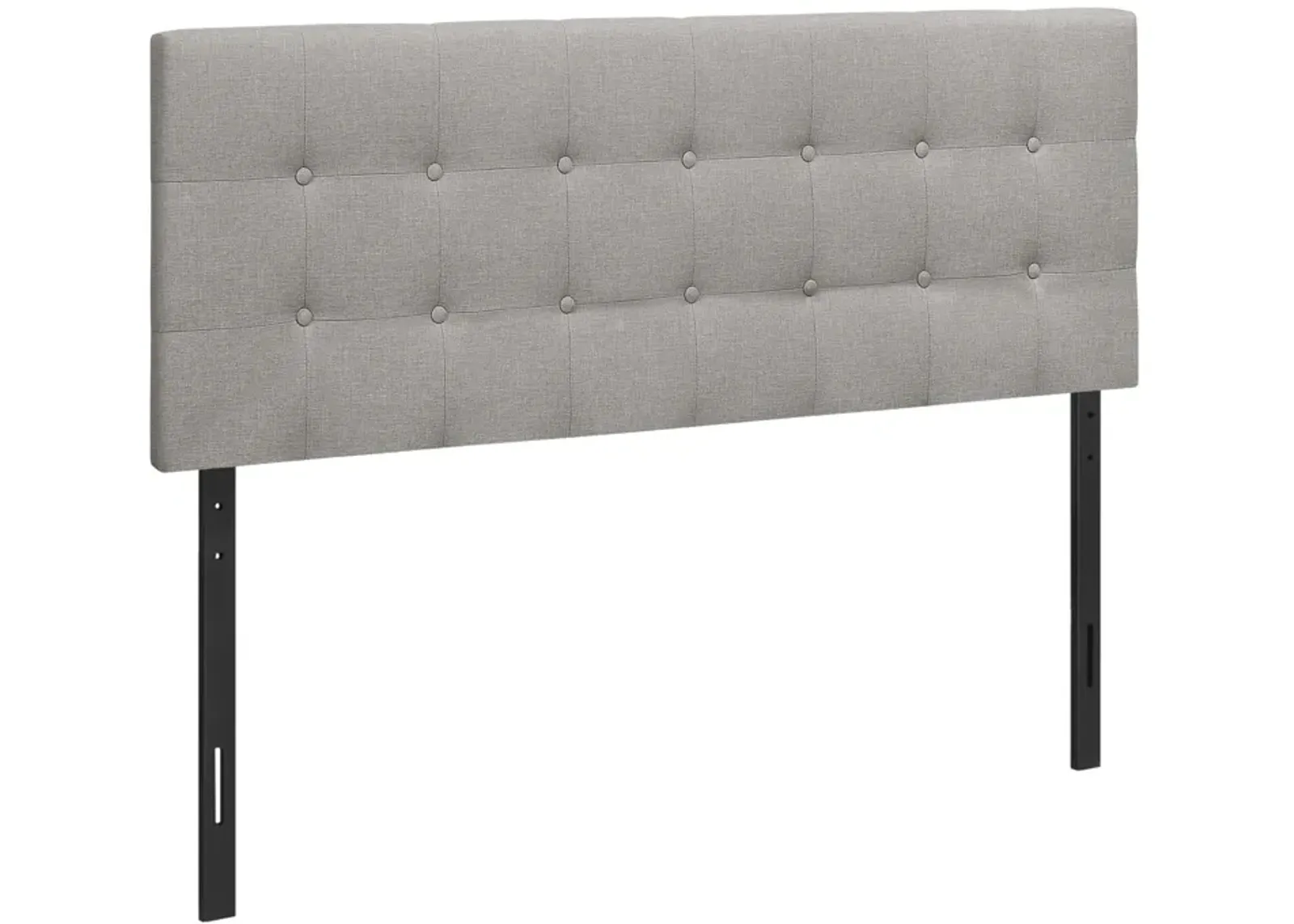 Monarch Specialties I 6003Q Bed, Headboard Only, Queen Size, Bedroom, Upholstered, Linen Look, Grey, Transitional