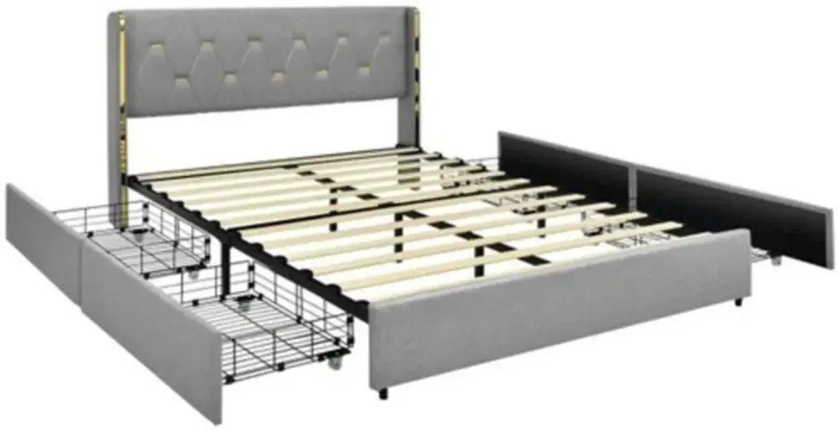 Hivvago Twin Size 14 Inch Black Metal Steel Slat Platform Bed