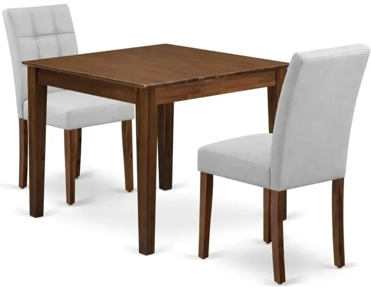 3 Piece Dining Room Table Set consists A Wooden Table