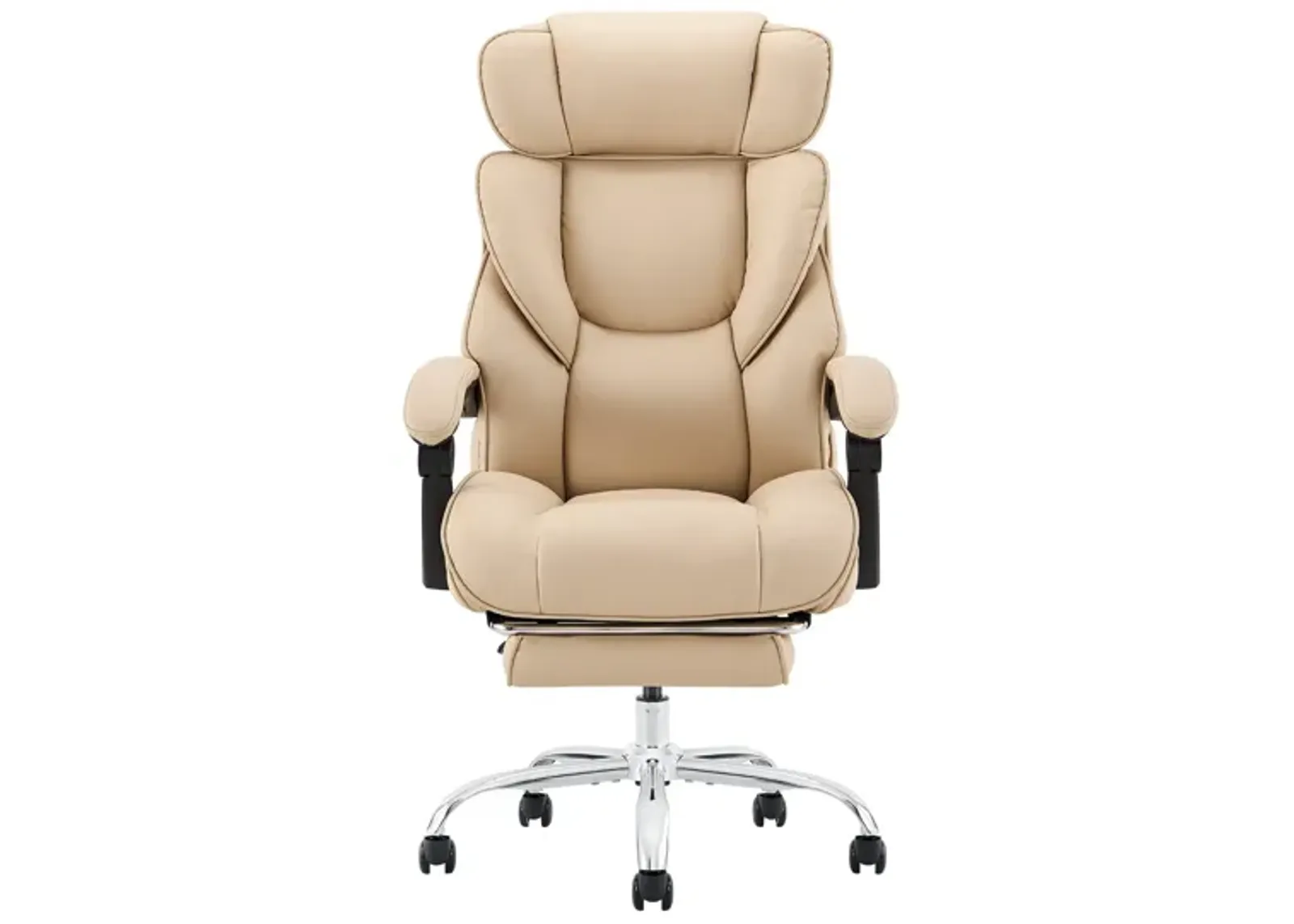 PU Leather Reclining Office Chair with Footrest 300lbs