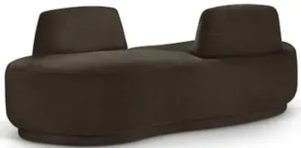 Meridian Furniture Argyle Brown Chenille Fabric Chaise/Loveseat