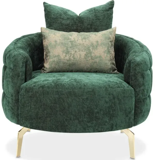 Michael Amini Celine Accent Chair - Emerald/Gold