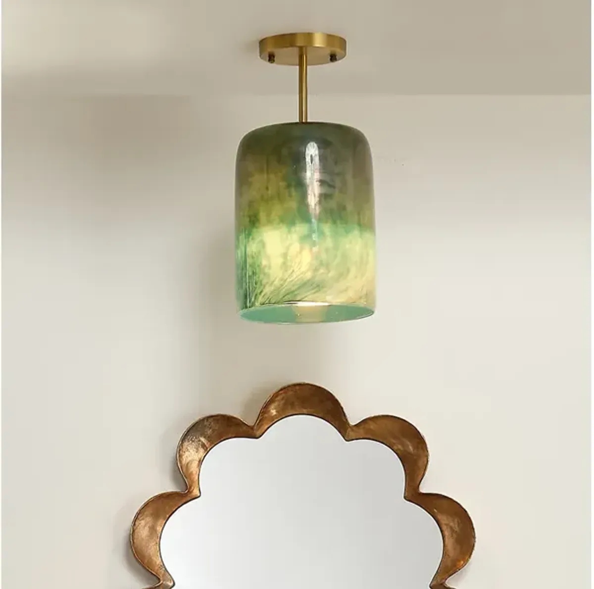 Vapor Glass Semi-Flush Mount