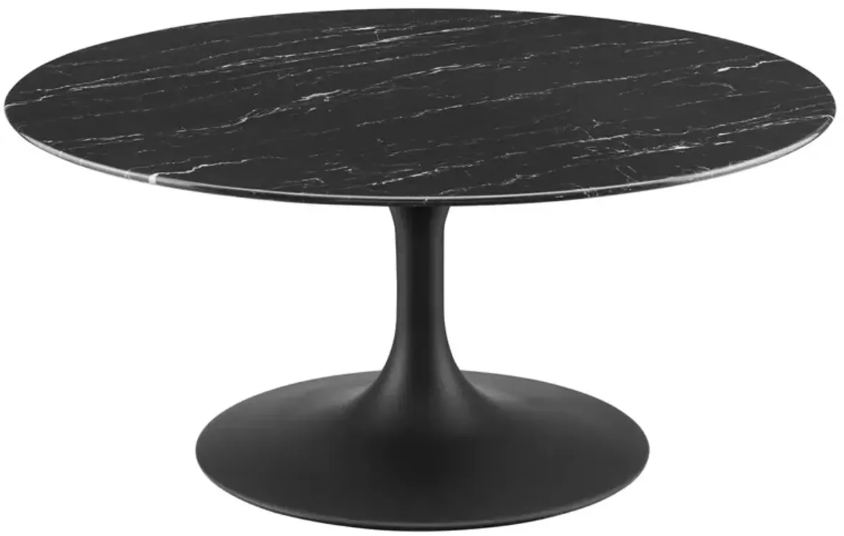 Lippa 36 Round Artificial Marble Coffee Table - Timeless Modern Design