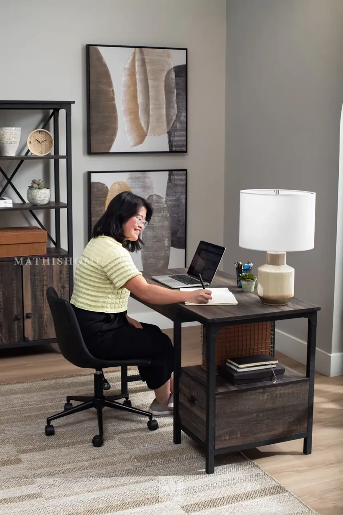 Armless Swivel Desk Chair