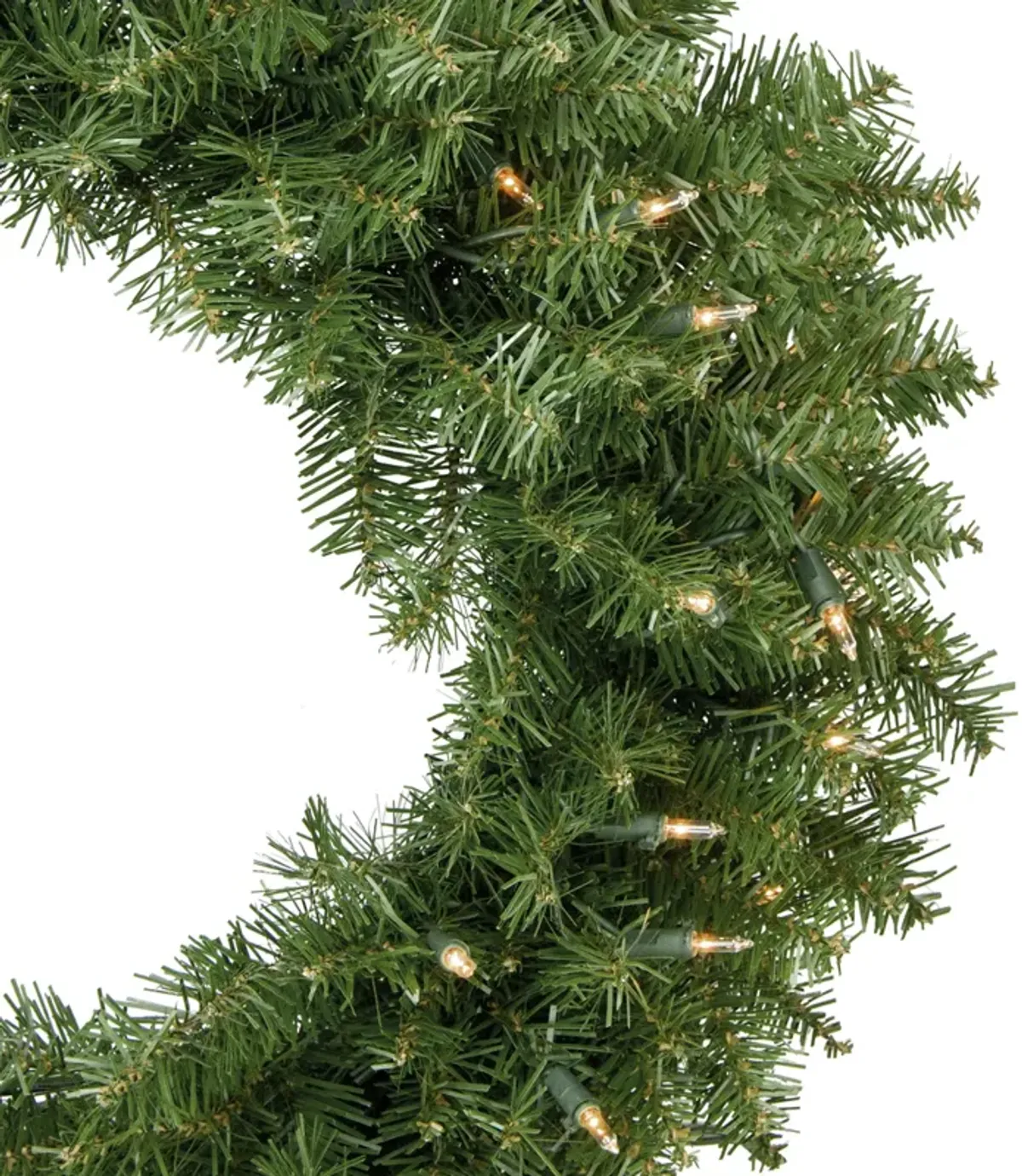 Pre-Lit Rockwood Pine Artificial Christmas Wreath - 24-Inch  Clear Lights