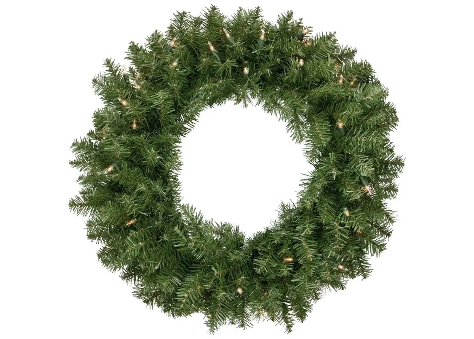 Pre-Lit Rockwood Pine Artificial Christmas Wreath - 24-Inch  Clear Lights