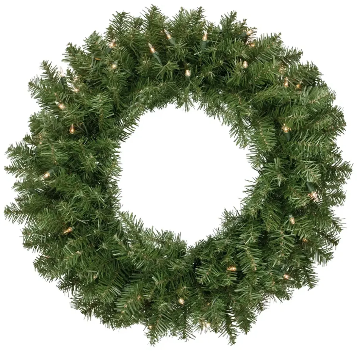 Pre-Lit Rockwood Pine Artificial Christmas Wreath - 24-Inch  Clear Lights