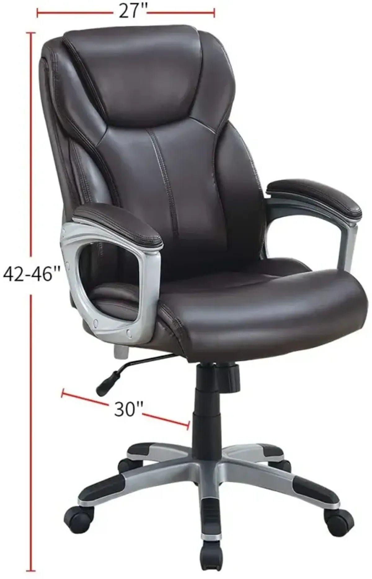 Brown Cushioned Office Chair with Adjustable Height