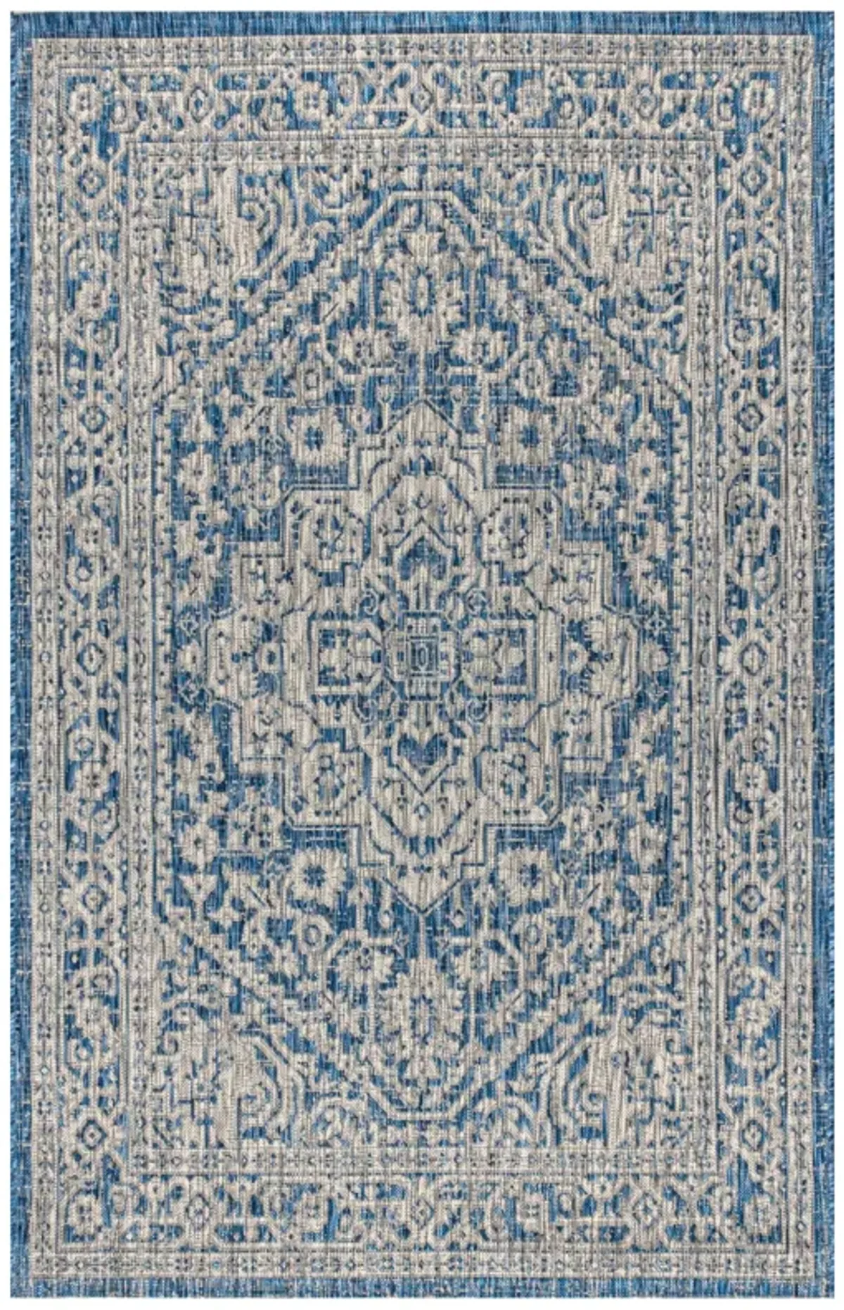 Sinjuri Medallion Textured Weave Indoor/Outdoor Area Rug