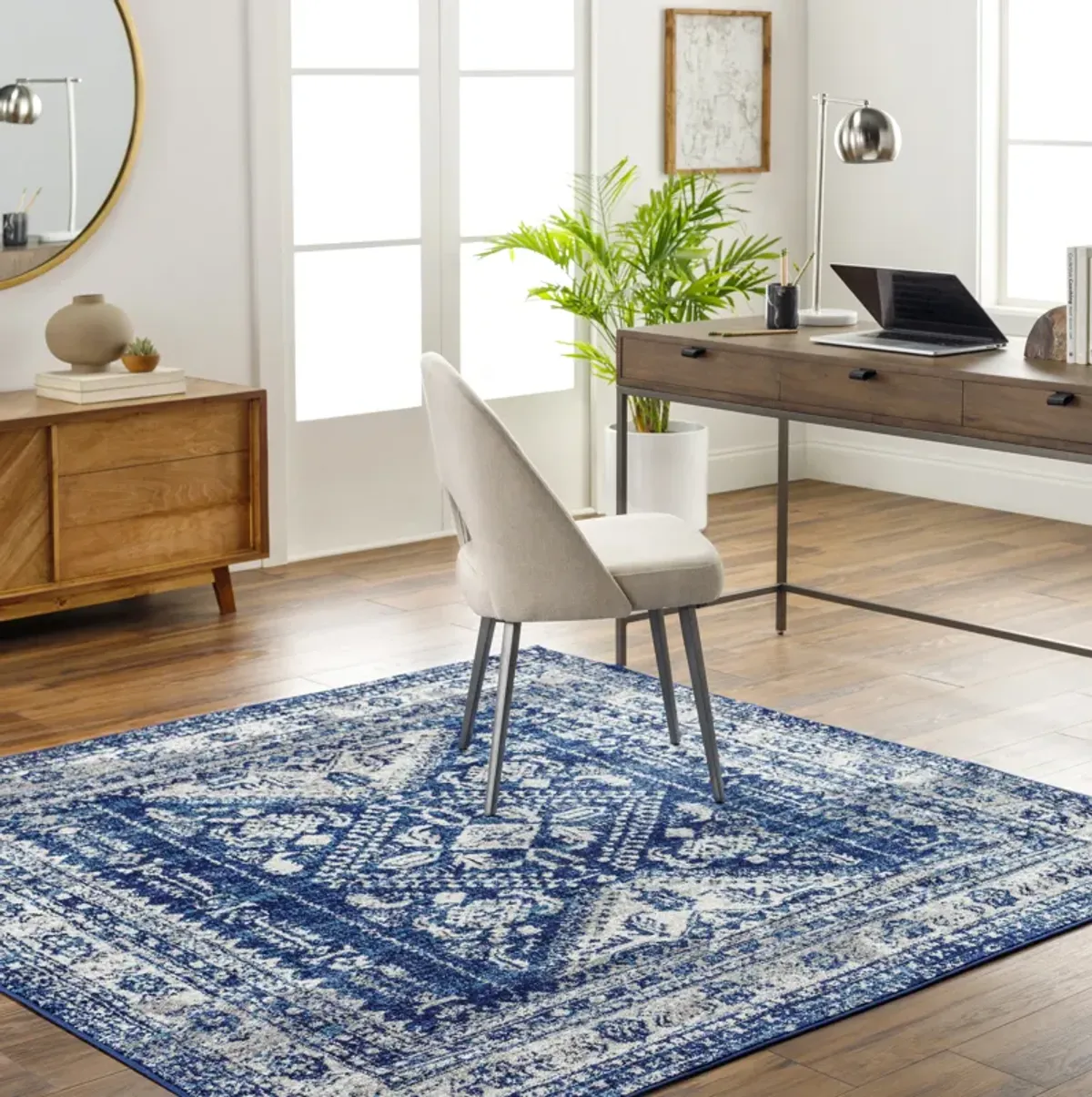 Monte Carlo MNC-2312 5'3' Round Blue Rug