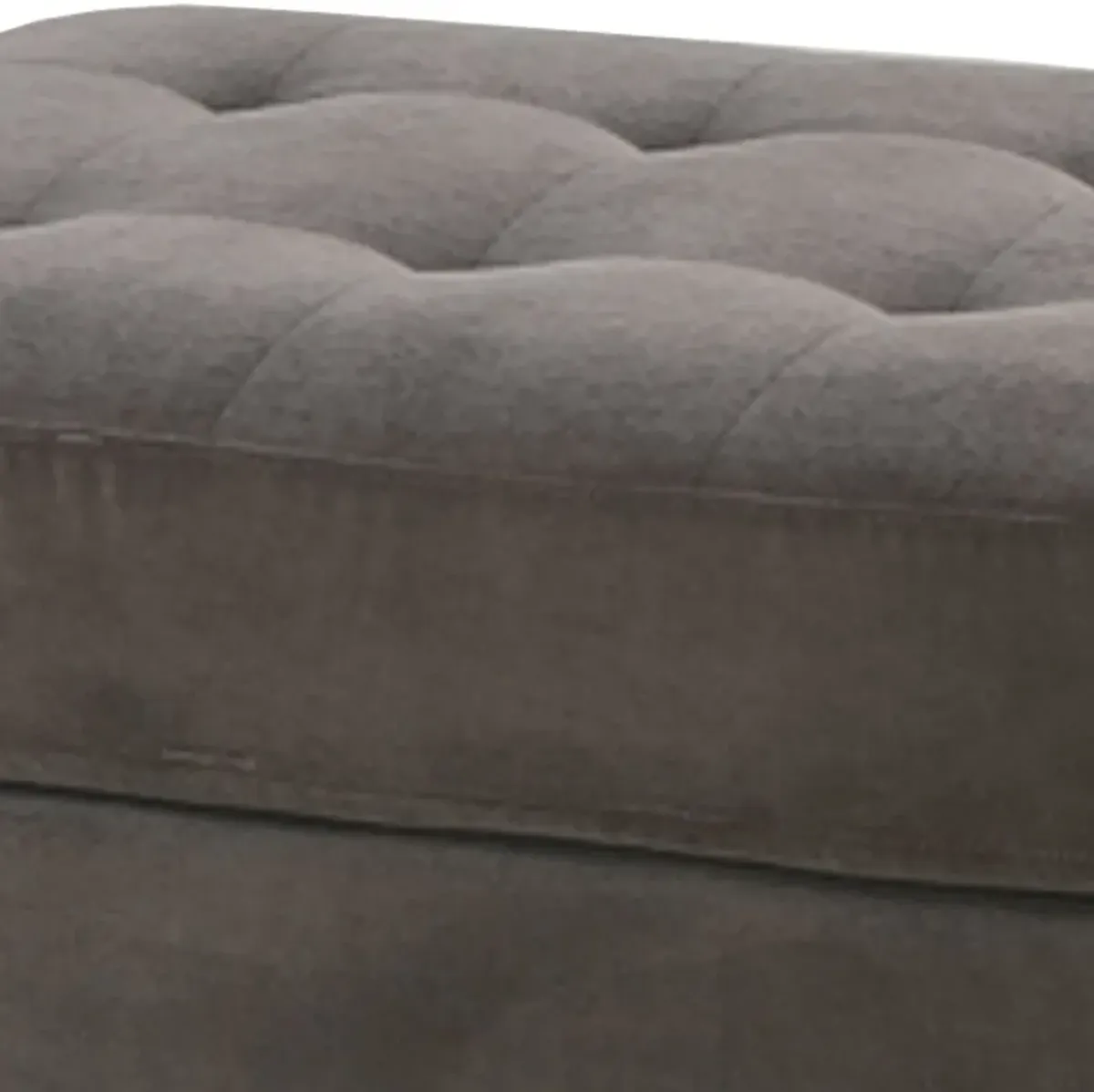 Cocktail Ottoman In Charcoal Gray Waffle Suede Fabric-Benzara