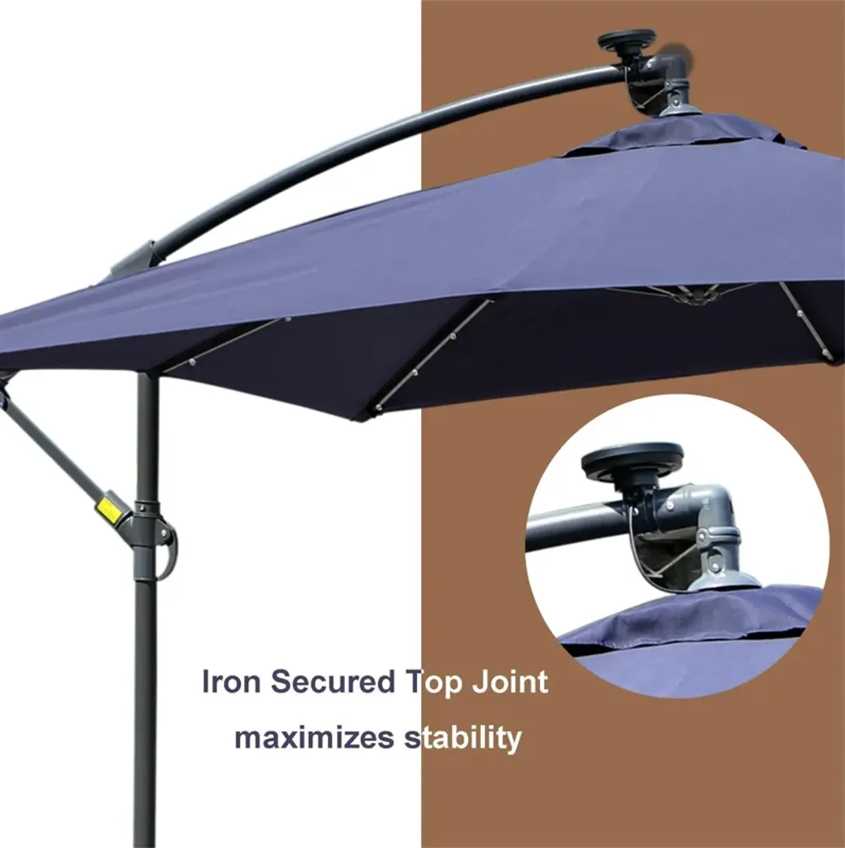 8.5-ft Powered Push-button Tilt Cantilever Patio Umbrella.