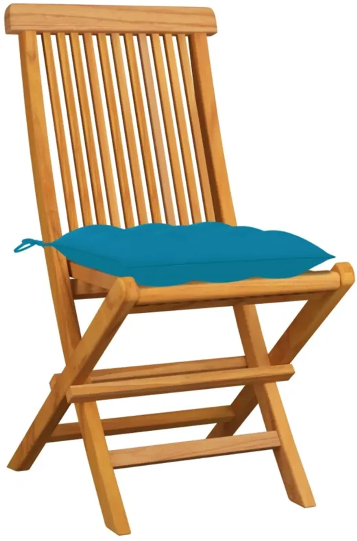 vidaXL Garden Chairs with Light Blue Cushions 4 pcs Solid Teak Wood