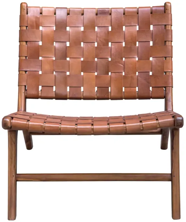 Plait Woven Leather Accent Chair