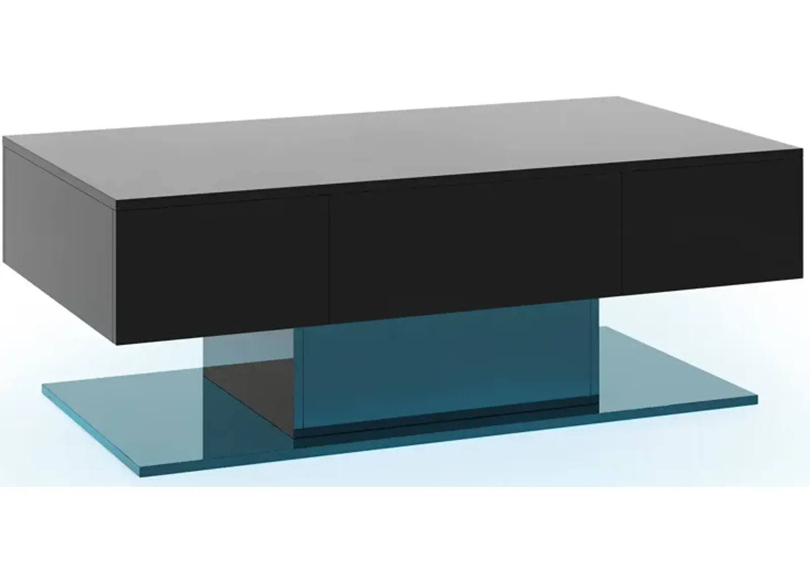 Modern LED Coffee Table with 20 Color LED Lights and 2 Storage Drawers