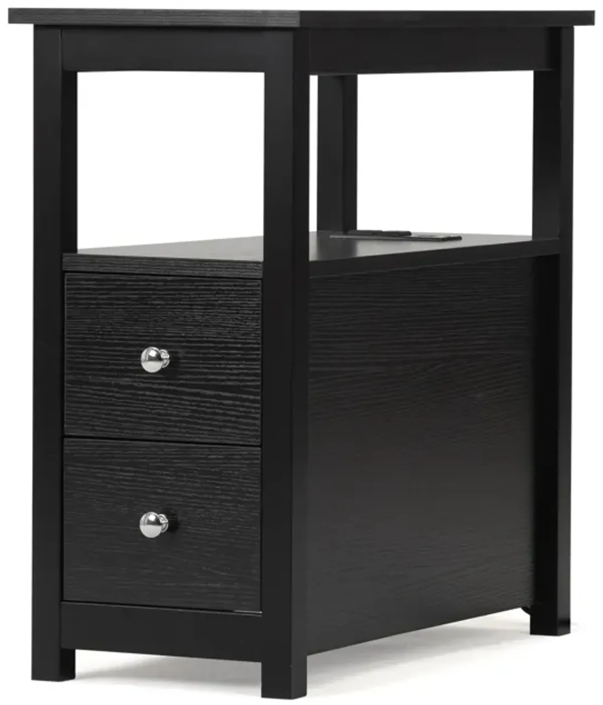 Wooden Black End Table Bedside Table