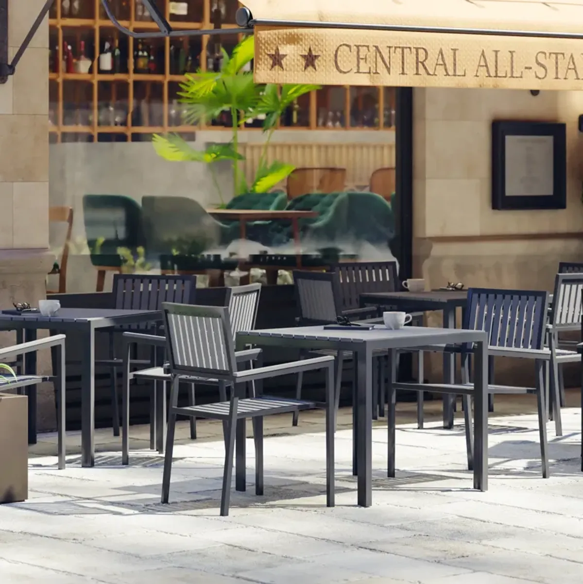 Metal/Wood Colorful Table and Chair Sets